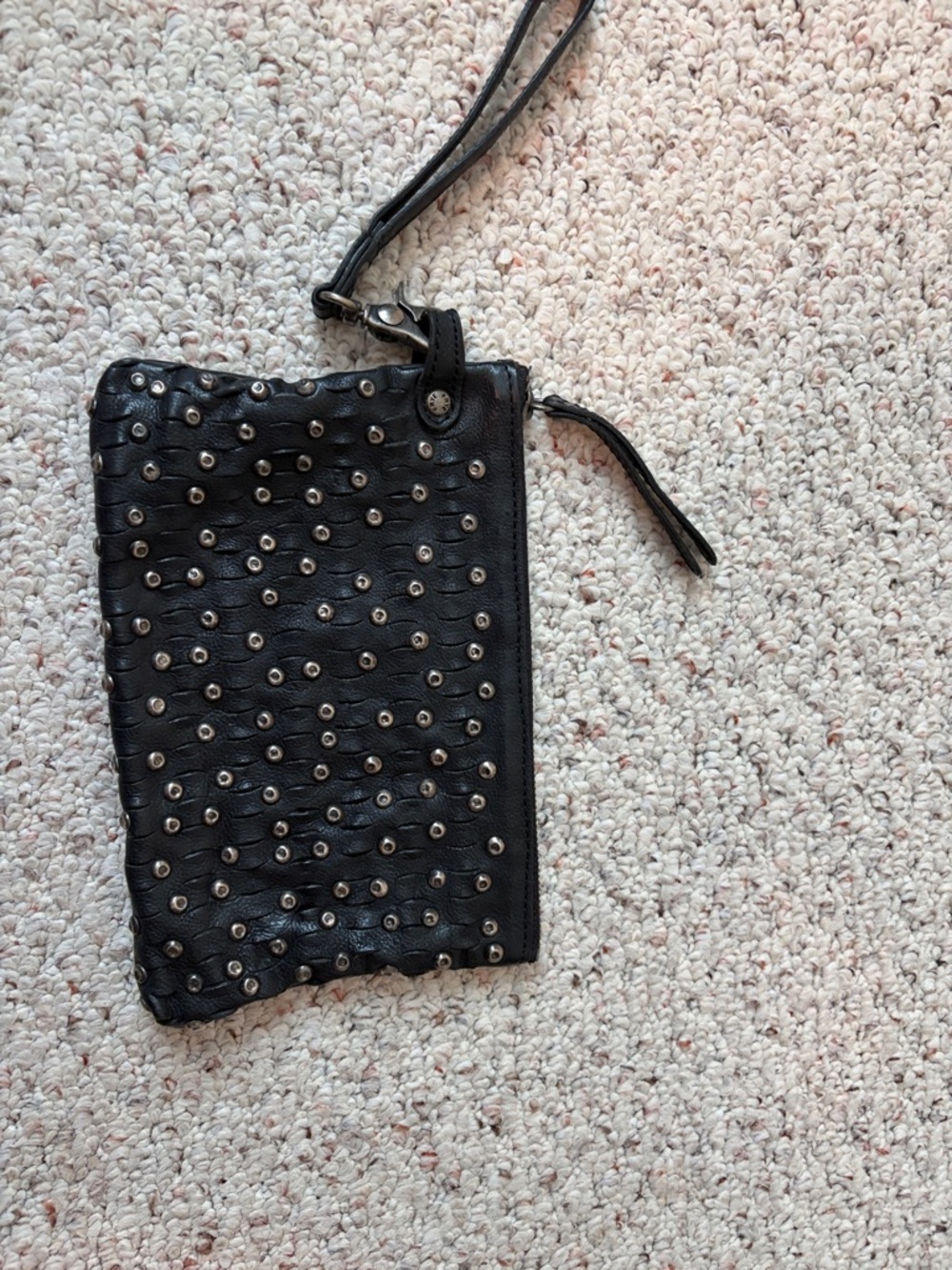 Frye black leather Studded Wristlet Clutch - Versatile Women's Bag